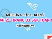 Bài 2.1 SGK Toán 8 tập 1 Kết nối tri thức